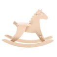 thumbnail image 1 of SKISUNO Little Rocking Horse Rocking Horse Model Birch Wood 1Set for Craft Enthusiasts with DIY Coloring, 1 of 6