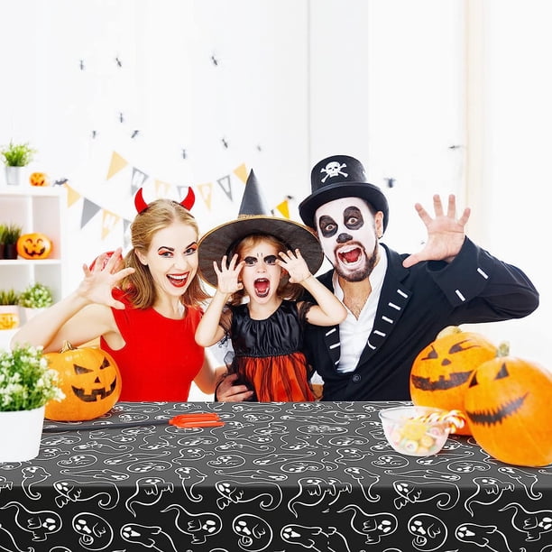 Destyer Mantel impermeable para fiesta de Halloween, decoración de fiesta, mantel de terror de Halloween, Navidad, Halloween