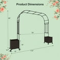 thumbnail image 3 of Costway 6.6 FT Tall Metal Garden Arbor with 2 Raised Garden Planters Arch Trellis Outdoor, 3 of 8