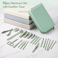 thumbnail image 5 of ILAVYO 22pcs Manicure Set, Stainless Steel Nail Clippers with Leather Case, Portable Travel Grooming Pedicure Kit for Women and Men, 5 of 7