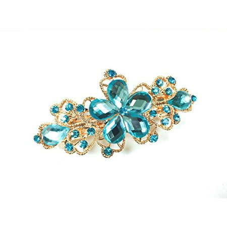 Small Crystal Butterfly Claw Clip - Dana Basics Crystals Blue Butterfly Hair Clip Bang Headdress Barrette Rhinestones Moon Clamp Hairpins