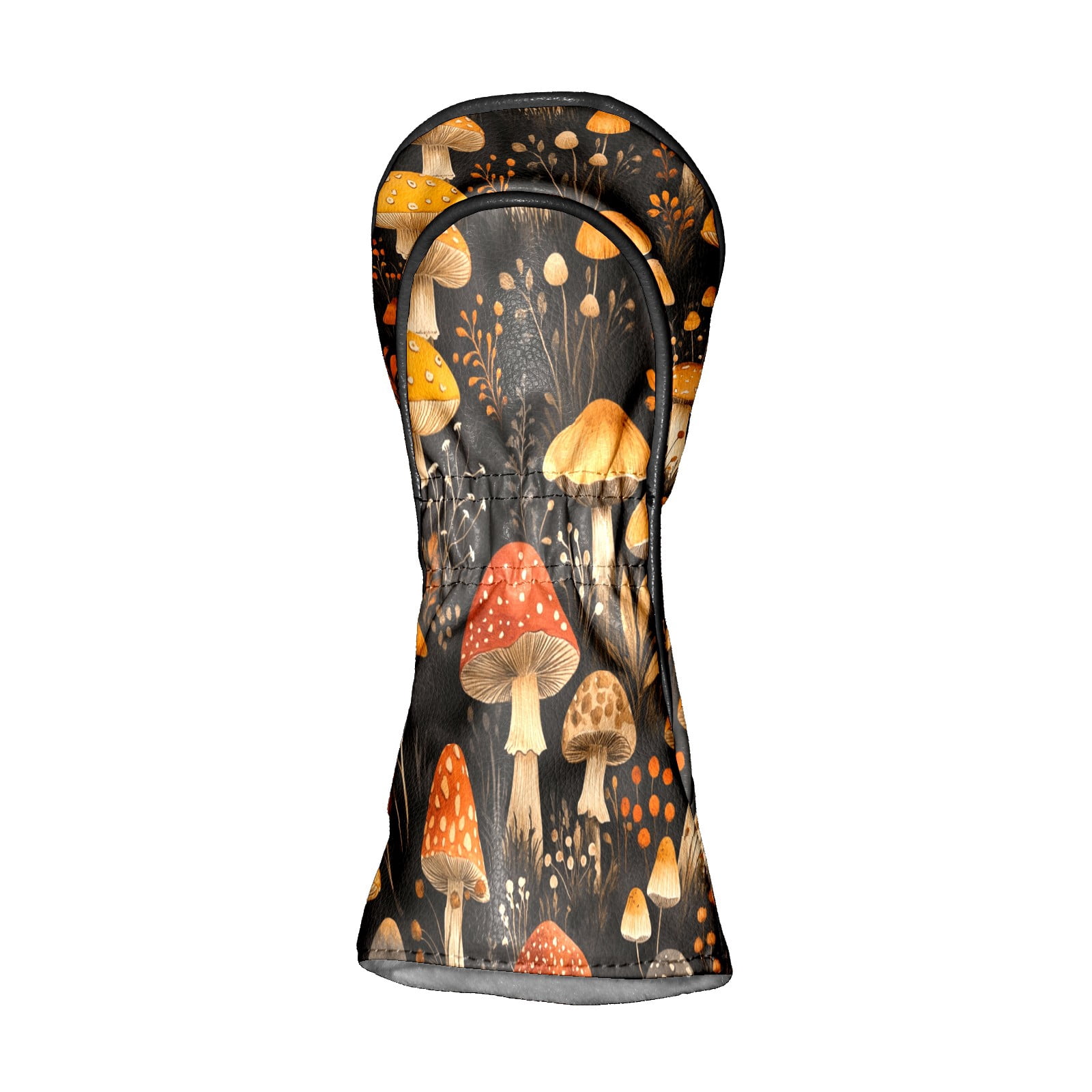 Golf Club Covers PU Leather Waterproof Head Covers for Fairway Woods Hybrids Cute Mushrooms Unisex Fits Most Brands