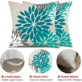 thumbnail image 6 of Dark Blue Green Outdoor Pillow Covers 20X20 Inch Set of 2 Spring Teal Flower Pillow Case Outdoor Waterproof Decor for Patio Funiture Garden Polyester pillowcovers 002D20, 6 of 6