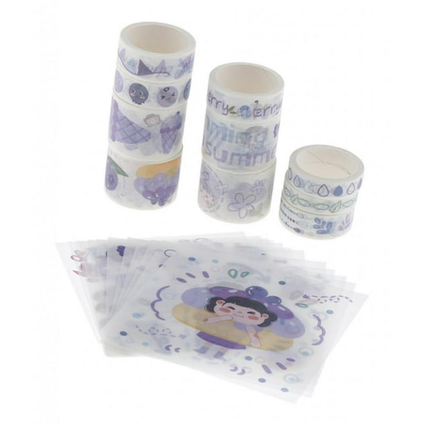 Sistema de la cinta del Washi, libro de recuerdos decorativo de la etiqueta engomada del papel de la cinta adhesiva de DIY para los artes C Baoblaze Cinta decorativa de bricolaje