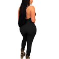 thumbnail image 4 of Gibobby pantalones siameses de pierna ancha Mono multicolor informal deportivo delgado con cuello colgante y nalgas sin espalda para mujer(Negro， XL), 4 of 5