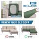 thumbnail image 4 of Fundas de sofá seccionales 3 piezas Fundas de cojines de asiento de sofá Cojín separado en forma de L Funda de chaise longue para sofá seccional izquierdo/derecho (sofá grande de 2 plazas + 1 chaise longue, gris)Loden Frost2 plazas + chaise longue, 4 of 5