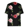 thumbnail image 4 of Patlollav Plus Size Womens,Summer Sexy Fold Print Regular Women Short Sleeve V Neck Button Tops, 4 of 6