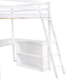 thumbnail image 4 of DEALTOPS Full Size Loft Bed with Ladder, Shelves, and Desk, White - White, 4 of 8