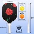 thumbnail image 3 of Pickleball Paddles Set Of 1, Fiberglass Surface, Rose Flowers Print, 1 Paddle, 2 Balls & Bag, 3 of 5
