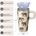thumbnail image 3 of 20oz elephant Stainless Steel Tumbler with Handle and Straw Insulated Coffee Mug Travel Cup with Lid and Straw Non Slip Base for Stability Gift for Women Men, 3 of 6