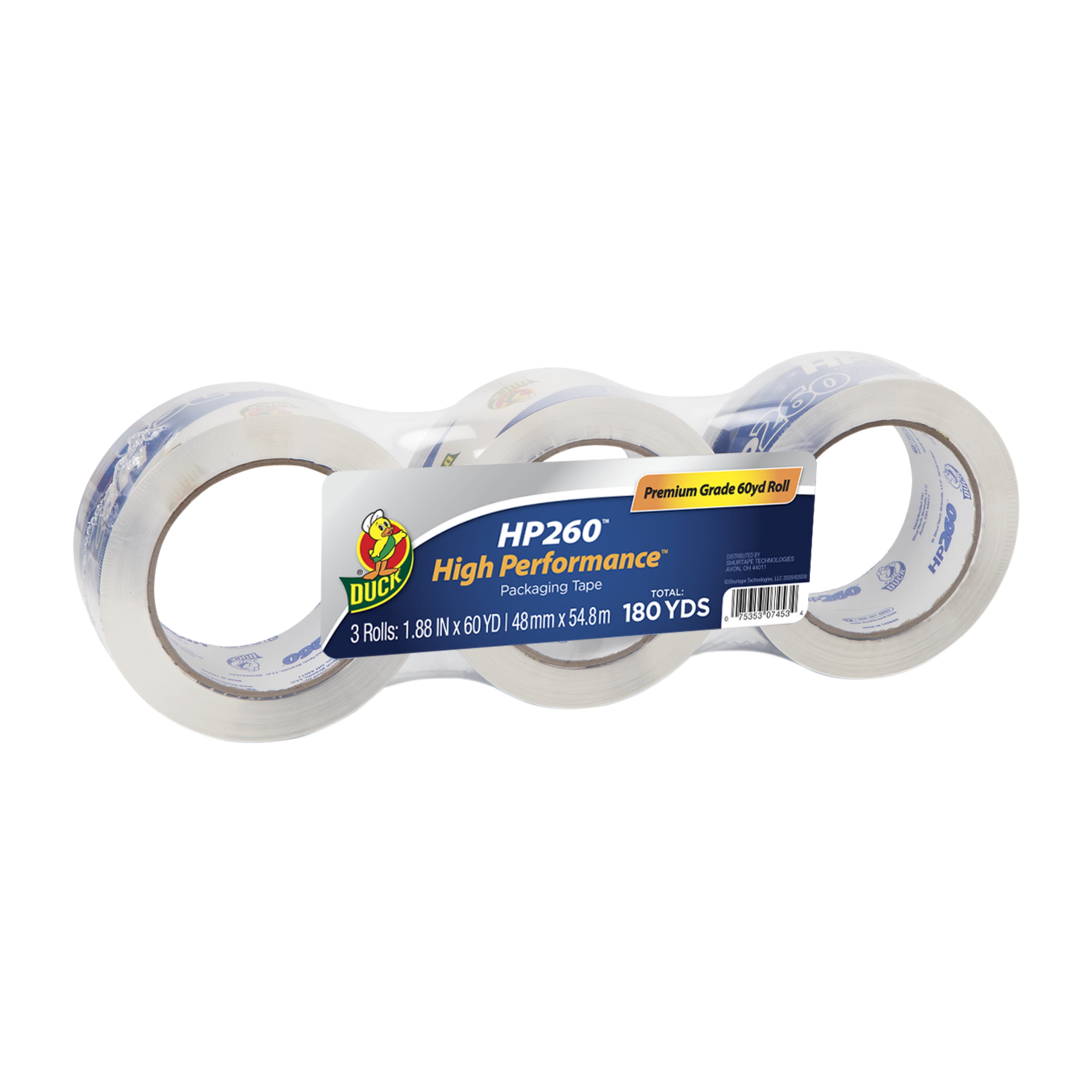 Duck HP 260 1.88 in. x 60 yd. Clear Acrylic Packing Tape, 3 Pack
