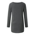 thumbnail image 2 of Diconna Women's autumn solid color V-neck long-sleeved plus size pullover, 2 of 3