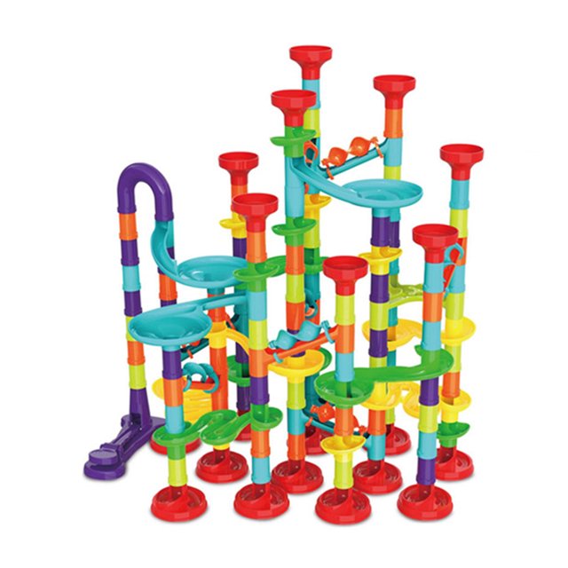 Juguete De Bloques De Construcción De Pista De Carrera De Canicas DIY Creativity Constructor Toy DIY Construction Toy Regalo para niños (197pcs) Ehuebsd libre de BPA
