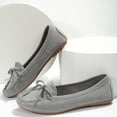 thumbnail image 4 of Women's Suede Loafers Bowknot Flats Slip On Driving Moccasins Comfortable Soft Sole Shoes Flats Walking Shoes Gray 37, 4 of 6