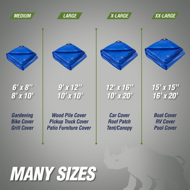 Rugged Rhino Heavy Duty Tarp, 6 ft x 8 ft, Blue photo 6