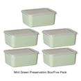 thumbnail image 3 of Moyic Contenedor de plástico de alimentaria con tapa transparente - Contenedores de almacenamiento de alimentos de seguridad y frescura Organizadores de utensilios de cocina Verde 5 piezas, 3 of 6