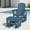 Blue W/Ottoman, variant on SERWALL Outdoor Glider Chair, HDPE Wood-Like Patio Glider Rocker All-Weather Porch Glider Gray
