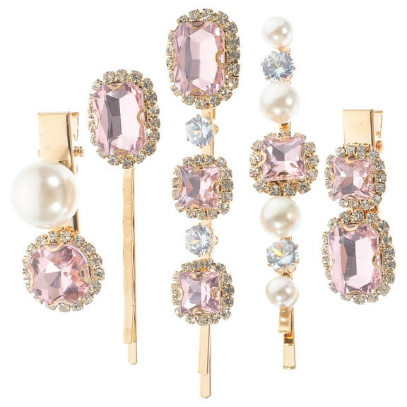 GAXIRE 5Pcs Pink Hair Clips for Long Hair Metal Hairpins Hold and Sparkle