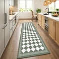 thumbnail image 6 of 2x6 Trellis Runner Rug,Hallway Runner Rug with Rubber Backing, Checkered Kitchen Non Skid Carpet Runners Washable Indoor Mat for Kitchen Entryway Bathroom Hallway, 6 of 7