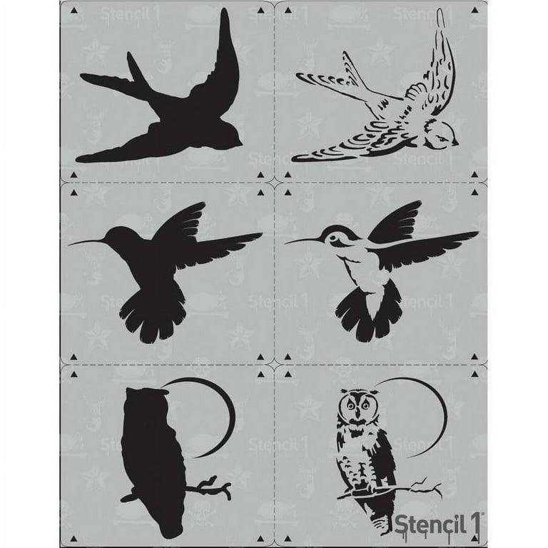 Stencil1 Birds 2-Layered Stencils Set Art Craft - 8.5