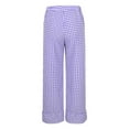 thumbnail image 6 of Plaid Lounge Pants Womens Ruffled Cute Pajamas with Pockets Elastic Waist Wide Leg Home Pjs Bottoms (XL, Purple), 6 of 7