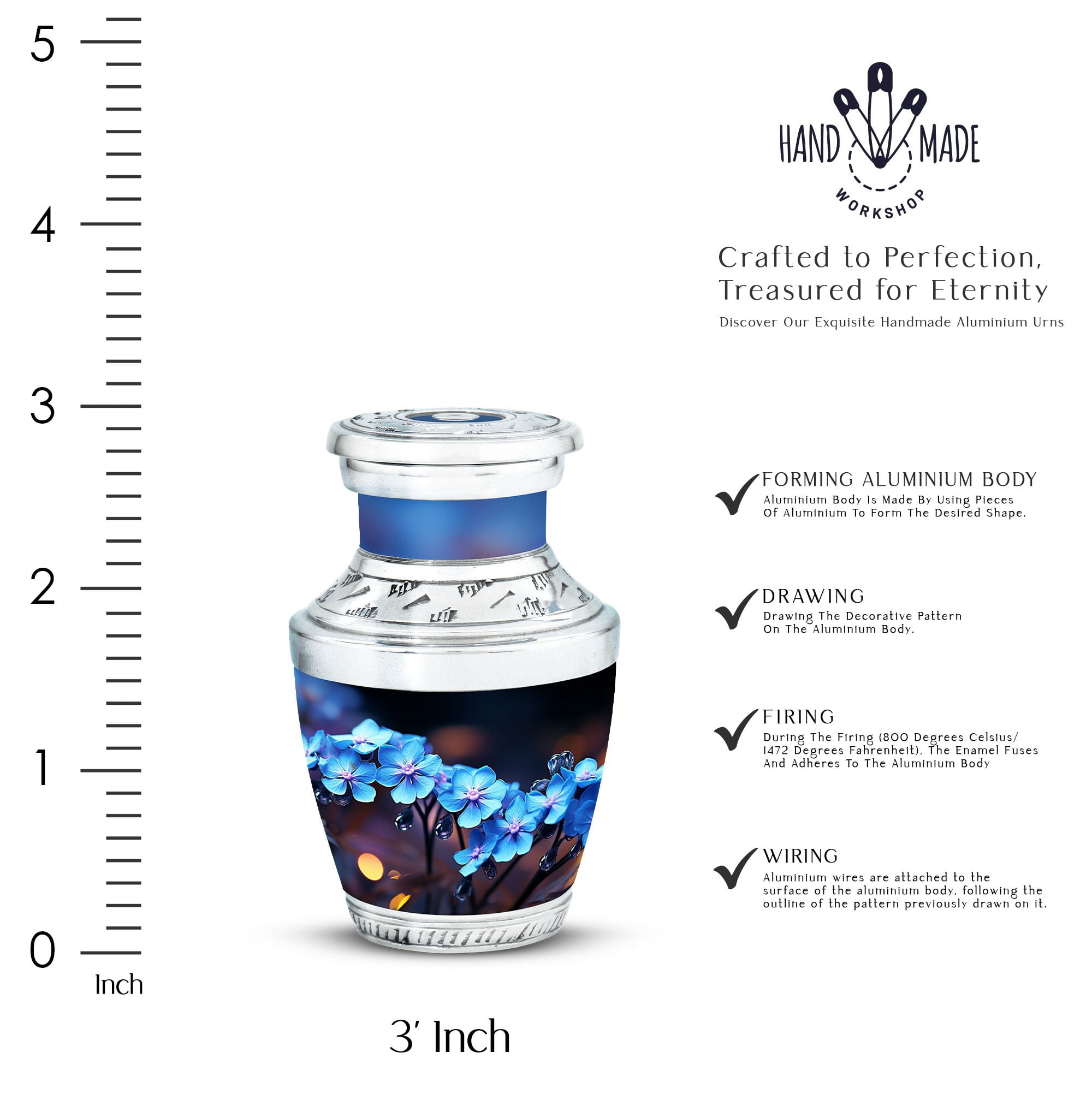 Small Engraved Urns For Human Ashes Keepsake - Mom Urns For Human Ashes - Mini Urns For Human Ashes - Cremation Urn For Adults - Little Urns - Outdoor Urn - Decorative Urns (Size -3 Inch,1Pcs)