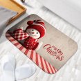 thumbnail image 6 of 1pc Snowman with Christmas Heart Absorbent Non-Slip Bathroom Thickened Flannel Rug Decor,Soft,Quick Drying,Suitable For Indoor/outdoor Use,Bathrooms,Bedrooms,Kitchens,Terrace,Laundry Rooms,16"x24", 6 of 9