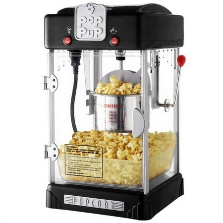 Great Northern Popcorn 2.5oz Pop Pup Popcorn Machine for Home, Black