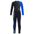 thumbnail image 3 of Aislor Girls Kids 2 Pieces Tracksuit Long Sleeve Mock Neck Leotard with Leggings Set Activewear Dancewear 6-14 Blue 8, 3 of 7
