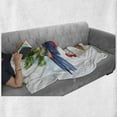 thumbnail image 6 of Rowan Soft Flannel Fleece Throw Blanket, Merry Christmas Composition with Bullfinch Holly Pine Cone Bird House in Winter, Cozy Plush for Indoor and Outdoor Use, 70" x 90", Multicolor, by Ambesonne, 6 of 6