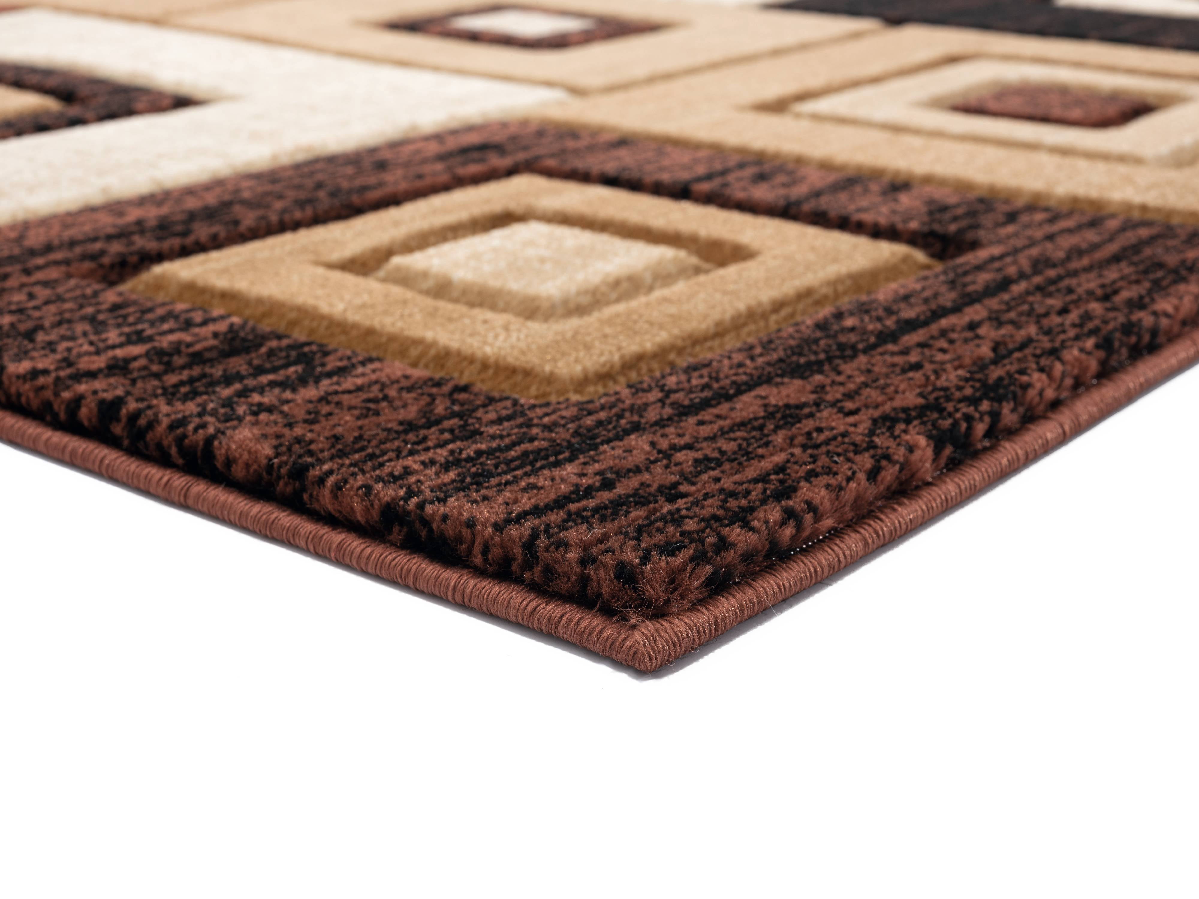 United Weavers Drachma Benson Modern Geometric Area Rug, Brown, 5'3" x 7'6"