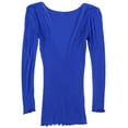 thumbnail image 4 of Free People T-Shirt Basique à Yeux Larges pour Femmes, Bleu, Grand, 4 of 5