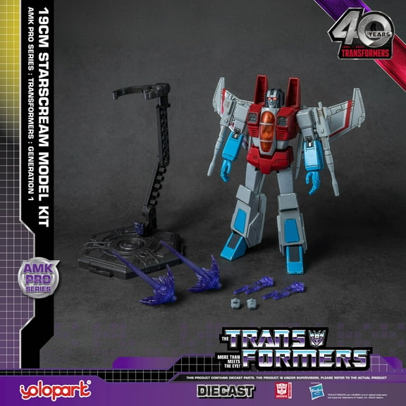 YOLOPARK Transformers Starscream G1 Action Figure Toys, Transformers 40th Anniversary Collector's Edition,7.87" No Converting