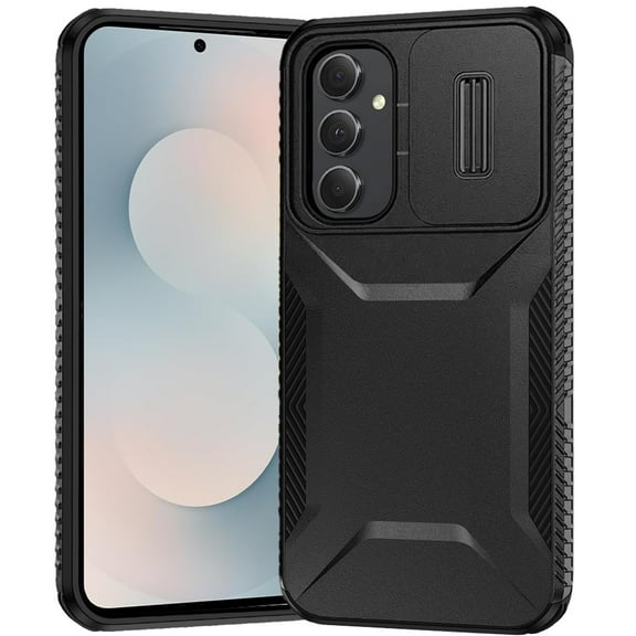 For Samsung s25 FE Ultimate U Design Hybrid with Camera Window Covering - Black