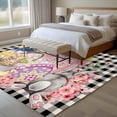 thumbnail image 4 of Large Area Rugs for Living Room Bedroom, Bunny Easter 8'x10' Rug Washable Carpet Runner Indoor Outdoor, Eggs Plaid Spring Floral Black White Farmhouse Non Slip Floor Mats Rug for Kitchen, Patio, 4 of 8