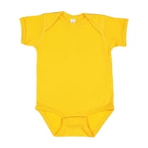 RABBIT SKINS Baby Soft Fine Jersey Short Sleeve Bodysuit (4424) Gold, NB