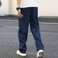 thumbnail image 6 of DPTALR George Men's Yoga Sweatpants，Athletic Lounge Pants，Open Bottom Casual Drawstring Jogger Pants with Pockets,Blue,Big and Tall Men XXL, 6 of 8