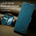 thumbnail image 2 of 1pc Flip Case For Samsung Galaxy S23 S22 Ultra Note 10 Note 20 Ultra Retro Magnetic Card Artificial Leather Wallet, 2 of 5