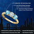 thumbnail image 2 of Gem Stone King 10K Yellow Gold White Moissanite and Swiss Blue Topaz Engagement Ring for Women | 1.80 Cttw | Round 5MM | Gemstone Birthstone | Size 7, 2 of 7