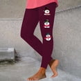 thumbnail image 2 of miqiqism Great discounts！Woman Christmas Pants Casual Slim Fit Trousers Cute Printed Legging for Teen Girls Elastic Pant,Wine,Large, 2 of 4