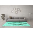 thumbnail image 3 of Ahgly Company Machine Washable Indoor Rectangle Persian Turquoise Blue Traditional Area Rugs, 2' x 5', 3 of 4