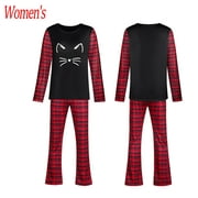 Moonker Valentines Day Gift Sets Women Pajama Sets Valentine's Man Women Adults Blouse Tops Pants Family Clothes Pajamas Prints Set