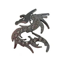 Ysmzzmsy 1 PCS 3D Dragon Crystal Rhinestone Car Emblem Sticker, 1.97 x 1.97 inches, Metal Adhesive Decal for Vehicles