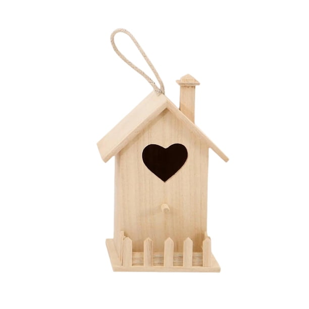 Casa de pájaros de madera, nido creativo para pájaros, bricolaje, para pintar, casa de pájaros colgante L