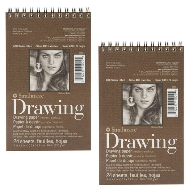 Strathmore 400 Series Drawing Paper Pads, Medium Surface, 4in x 6in, 24
