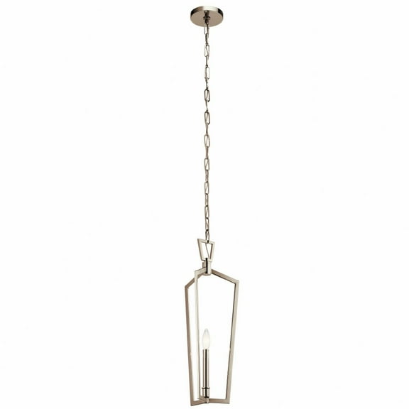 43497PN Kichler Lighting Abbotswell - 1 Light Pendant - with Traditional inspirations - 23.5 inches tall by 9.5 inches wide-Polished Nickel Finish