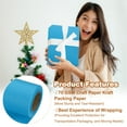 thumbnail image 3 of Uxcell 1 pack Wrapping Paper, Craft Paper Packing Paper 17" x 300"(25') Light Blue, 3 of 7