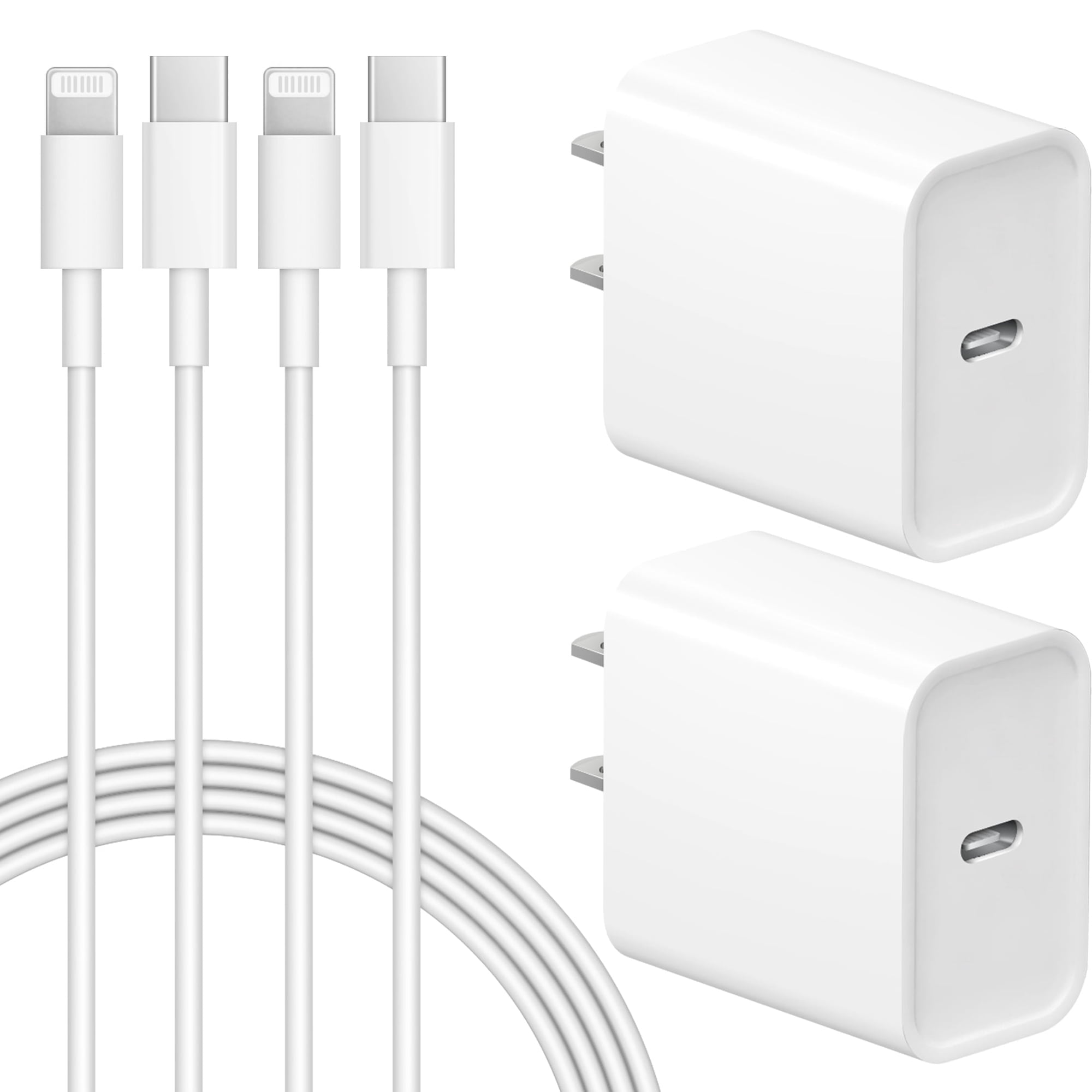 Jucdeke 20W Super Fast Charger-High Speed-2-Pack USB C Wall Charger With 6FT Cable Compatible with iPhone 14/13/13Pro/12/12 Pro/11/11Pro/XS/Max/XR/X/8/8 Plus