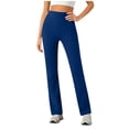 thumbnail image 4 of Yoga Pants with Pockets for Women Straight Leg Long Pants Elastic High Waist Workout Running Leggings Casual Work Trousers, 4 of 6