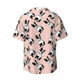 thumbnail image 7 of Picia French Bulldog1 Men's Linen Shirts Short Sleeve Cuban Beach Shirts Casual Shirts Button Down Shirt for Men Beach Summer Wedding Shirt-X-Large, 7 of 7